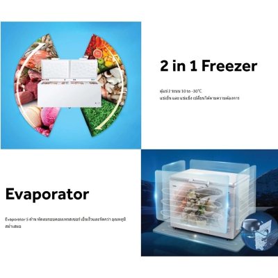 ตู้แช่แข็งฝาทึบ 2 ระบบ แช่เย็น-แข็ง Haier รุ่น HCF-568DP ขนาด 18.3 Q