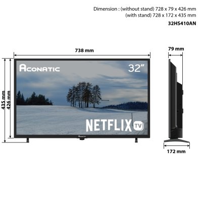 Aconatic Smart TV 32HS410AN สมาร์ททีวี 32 นิ้ว LEDHD Netflix 5.3 รับประกัน 3 ปี Netflix/Youtube/WiFi