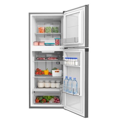 Aconatic ตู้เย็น 2 ประตู ขนาด 7.8Q รุ่น AN-FR220 สีเทา ชั้นวางกระจกนิรภัย ระบบละลายน้ำแข็งกึ่งอัตโนมัติ