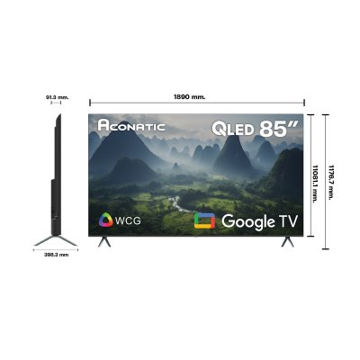 Aconatic ทีวี 85 นิ้ว QLED 4K Google TV รุ่น 85QS1000AN Dolby Vision Atmos MEMC Voice Search Netflix YouTube