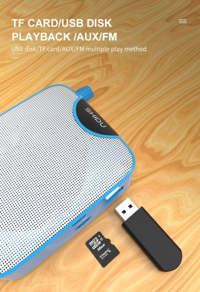 SHIDO รุ่น SD-M500 ลำโพงไร้สายพกพา Voice Amplifier หน้าจอ LED Bluetooth 5.0 ครอบคลุม 500 ตร.ม. รองรับ MP3, TF, USB, AUX