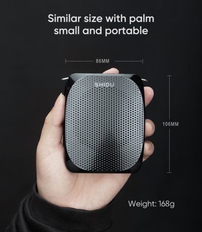 SHIDO รุ่น SD-S258 ลำโพงไร้สายพกพา Voice Amplifier กำลัง 10W ครอบคลุม 400 ตร.ม. พร้อมไมโครโฟนอะคูสติกและรองรับ MP3