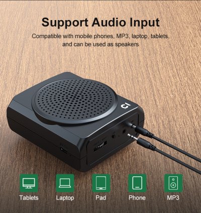 SHIDO รุ่น SD-S617 ลำโพงไร้สายพกพา Voice Amplifier Bluetooth 5.0 EDR รองรับ AUX ปิดเสียงด้วยปุ่มเดียว พร้อมลำโพง 3 นิ้ว SHIDO รุ่น SD-S617 ลำโพงไร้สายพกพา Voice Amplifier Bluetooth 5.0 EDR รองรับ AUX ปิดเสียงด้วยปุ่มเดียว พร้อมลำโพง 3 นิ้ว