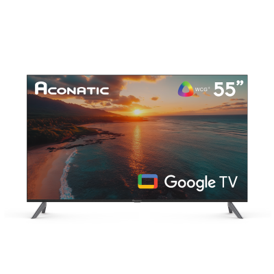 Aconatic ทีวี 55 นิ้ว QLED 4K Google TV รุ่น 55QS1000AN Dolby Vision Atmos MEMC Voice Search Netflix YouTube