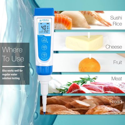 PH60S Spear pH Pocket Tester Kit for Food/Solid/Viscous Samplings