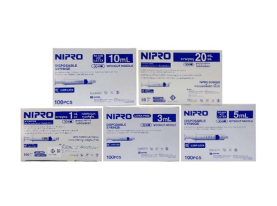 Disposable Syringe Luer slip, without Needle, Brand Nipro
