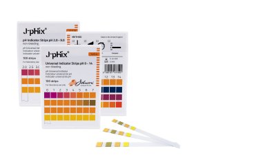 pH 0-14 Strip, Universal Indicator Strips ยี่ห้อ Johnson, UK (100 Strips/pack)