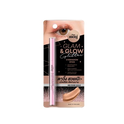 GLAM & GLOW GLITTER EYESHADOW STICK 1.0G #02 ROSE GOLD