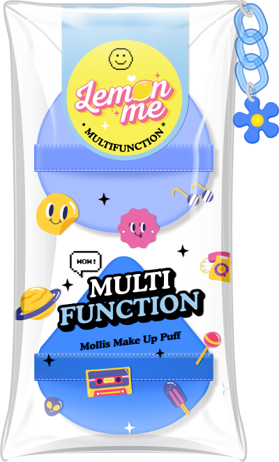 LEMON ME Multifunction Puff 2 Layers Blue Color