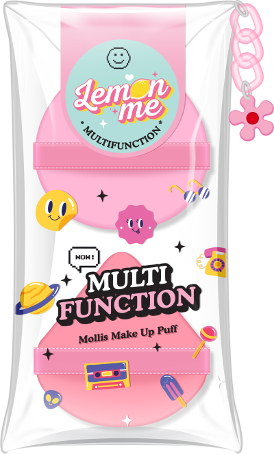 LEMON ME Multifunction Puff 2 Layers Pink Color