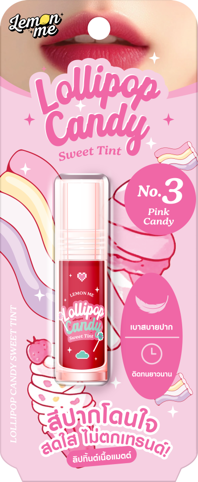 LEMON ME LOLLIPOP CANDY SWEET TINT NO.3 PINK CANDY