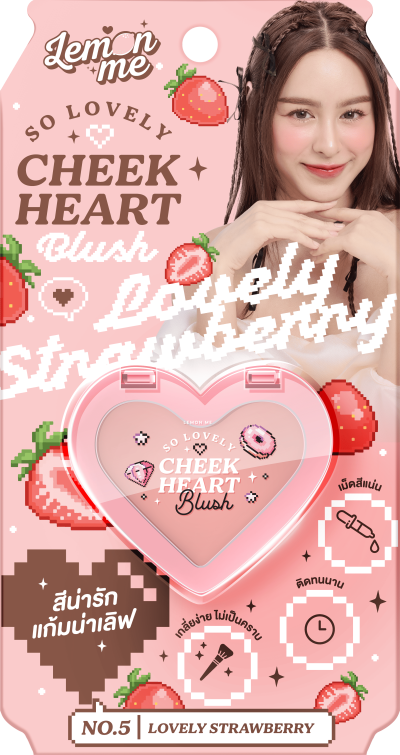 LEMON ME SO LOVELY CHEEK HEARY BLUSH NO.5 LOVELY STRAWBERRY