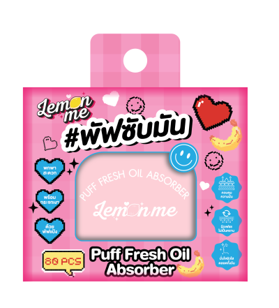 LEMON ME PUFF FRESH OIL ADSORBER 80 PCS PINK COLOR