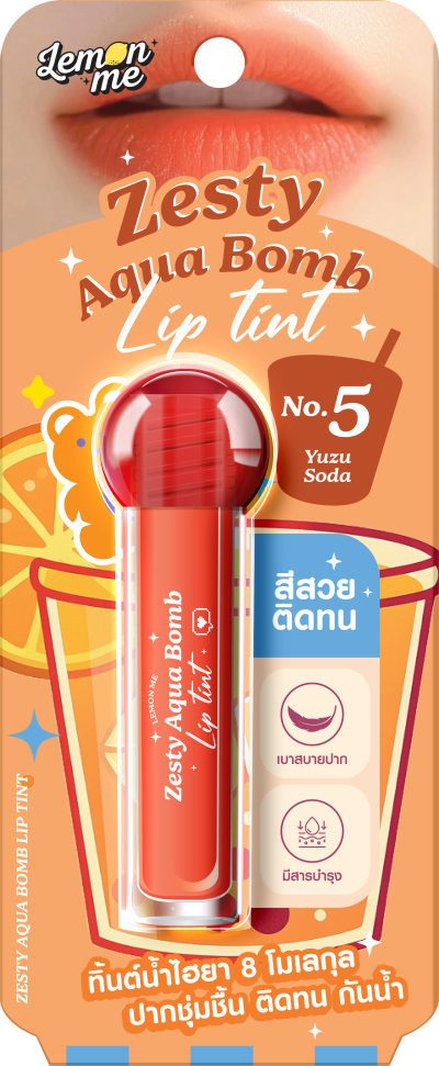 LEMON ME ZESTY AQUA BOMB LIP TINT NO.5 YUZU SODA