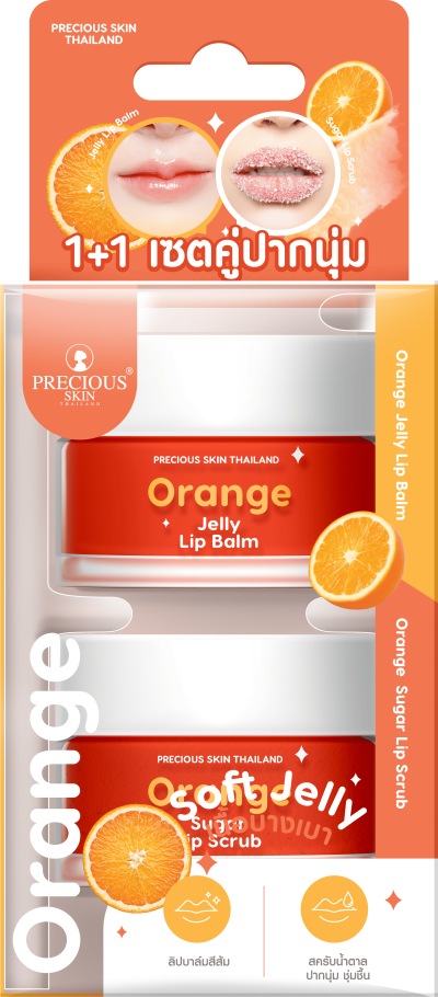 PRECIOUS SKIN THAILAND ORANGE JELLY LIP BALM & SUGAR LIP SCRUB