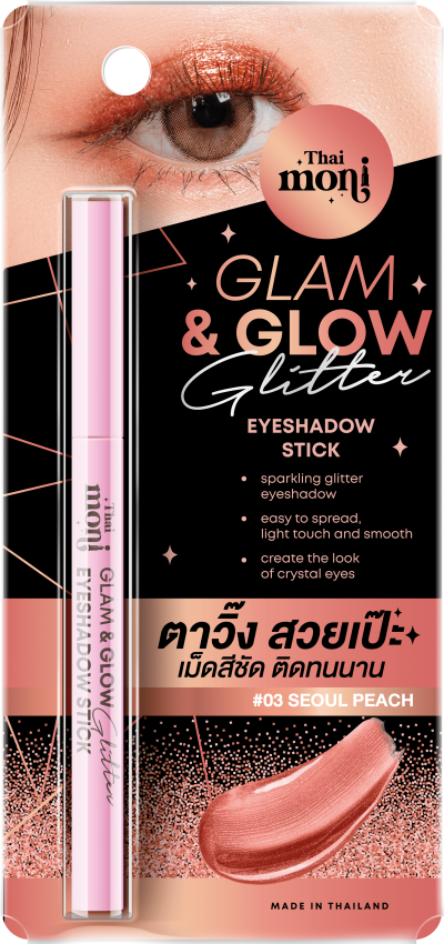 THAI MONI GLAM & GLOW GLITTER EYESHADOW STICK 1.0G #03 SEOUL PEACH