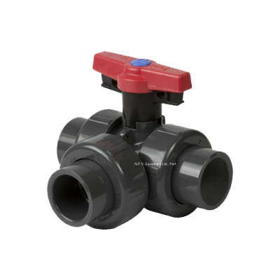 SPEARS - UPVC SCH80 TU Industrial 3-Way Valve Horizontal