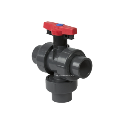 SPEARS - UPVC SCH80 TU Industrial 3-Way Valve Vertical