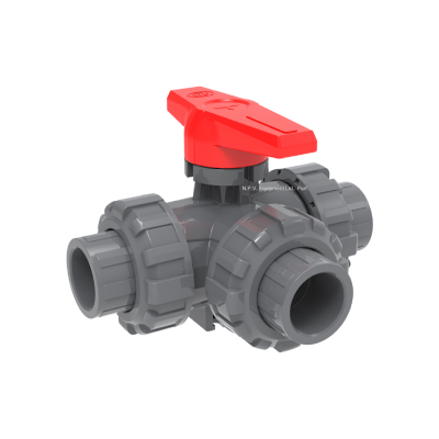 WF UPVC SCH80 Three Way Ball Valve