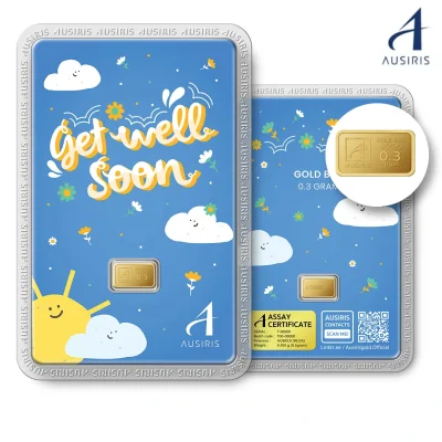 ทองคำแท่ง 96.5% น้ำหนัก 0.3 กรัม การ์ด Get Well Soon