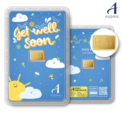 ทองคำแท่ง 96.5% น้ำหนัก 0.6 กรัม การ์ดGet Well Soon