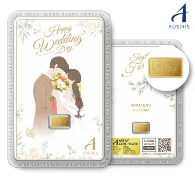 ทองคำแท่ง 96.5% น้ำหนัก 0.3 กรัม การ์ด Wedding Day