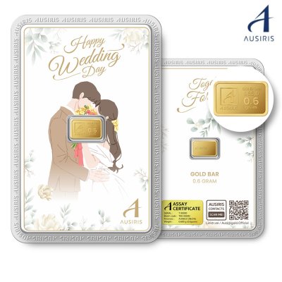 ทองคำแท่ง 96.5% น้ำหนัก 0.6 กรัม การ์ด Wedding Day ทองคำแท่ง 96.5% น้ำหนัก 0.6 กรัม การ์ด Wedding Day