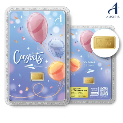 ทองคำแท่ง 96.5% น้ำหนัก 0.3 กรัม การ์ด Congrats