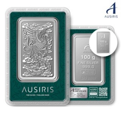 Ausiris Silver 99.99 น้ำหนัก 100 g. ลายหงส์ Ausiris Silver 99.99 น้ำหนัก 100 g. ลายหงส์