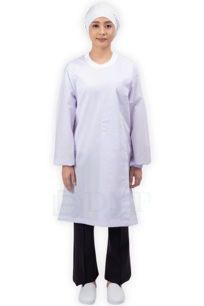 เสื้อกาวน์คอกลม ตัวยาว แขนยาว1