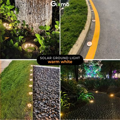 Gizmo ไฟสนาม โซล่าเซลล์ โคมไฟสนาม ไฟโซล่าเซลล์ สปอร์ตไลท์ LED 8 ดวง เปิด-ปิด อัตโนมัติ รุ่น GSH-001
