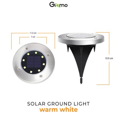 Gizmo ไฟสนาม โซล่าเซลล์ โคมไฟสนาม ไฟโซล่าเซลล์ สปอร์ตไลท์ LED 8 ดวง เปิด-ปิด อัตโนมัติ รุ่น GSH-001