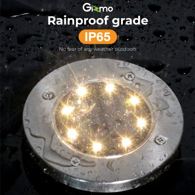 Gizmo ไฟสนาม โซล่าเซลล์ โคมไฟสนาม ไฟโซล่าเซลล์ สปอร์ตไลท์ LED 8 ดวง เปิด-ปิด อัตโนมัติ รุ่น GSH-001