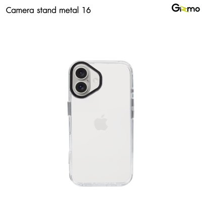 Gizmo Camera Stand Metal iPhone 16/16+/16pro/16Pro max เคสใส กรอบล้อมกล้องโลหะมีขาตั้ง กันรอยขีดข่วน กันกระแทก ซีรีย์ 16