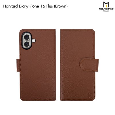 HANA Harvard Diary Case เคสฝาพับมีช่องใส่บัตร iPhone สำหรับไอโฟน 16/16+/16pro/16promax
