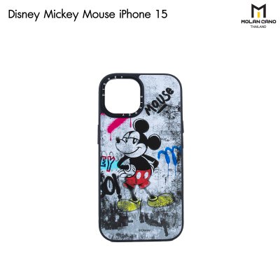 MOLAN CANO รุ่น iPhone 15/15 Pro max Case printing เคสลาย Mickey Mouse ลิขสิทธิ์แท้100% สำหรับไอโฟน เคส กันกระแทก-ขอบดำ