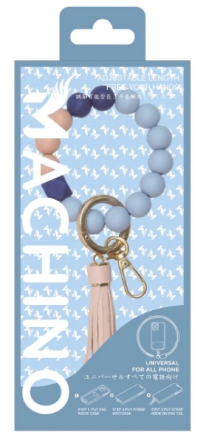 MACHINO สายคล้องมือ Universal Hand Wrist Strap Metal+Silicone Beads+Vagan Leather (MC-SH04)