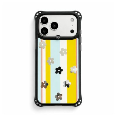 Kickpop Sparkle Airbumper Colorful Stripe Flower MagSafe Case for iPhone 17/18 Series เคสลายแถบสีแมตช์ดอกไม้ กันกระแทก รองรับ MagSafe