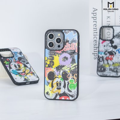 MOLAN CANO รุ่น iPhone 15/15 Pro max Case printing เคสลาย Mickey Mouse ลิขสิทธิ์แท้100% สำหรับไอโฟน เคส กันกระแทก-ขอบดำ
