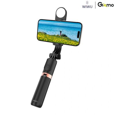 WiWU ไม้เซลฟี่พกพาขนาดเล็ก mini portable selfie stick fill light รุ่น Wi-SE011