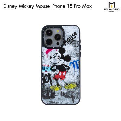 MOLAN CANO รุ่น iPhone 15/15 Pro max Case printing เคสลาย Mickey Mouse ลิขสิทธิ์แท้100% สำหรับไอโฟน เคส กันกระแทก-ขอบดำ