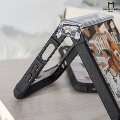 เคส Molan Cano Z Flip 6 ขอบดำ กันกระแทก 4 มุม ตาข่ายกันฝุ่น