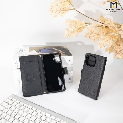 HANA Harvard Diary Case เคสฝาพับมีช่องใส่บัตร iPhone สำหรับไอโฟน 16/16+/16pro/16promax