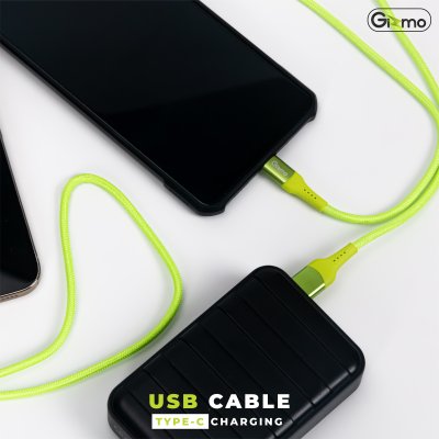 Gizmo สายชาร์จ Micro สำหรับโทรศัพท์แอนดรอยด์ ผ้าถัก ความยาว 2 เมตร ชาร์จเร็ว 5A รุ่น GU-047