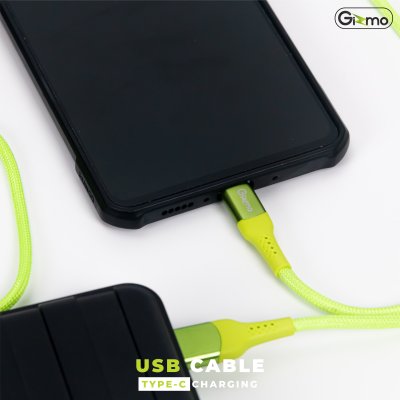 Gizmo สายชาร์จ Type-c ผ้าถัก ความยาว 2 เมตร รองรับชาร์จเร็ว 5A รุ่น GU-046
