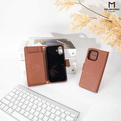HANA Harvard Diary Case เคสฝาพับมีช่องใส่บัตร iPhone สำหรับไอโฟน 16/16+/16pro/16promax