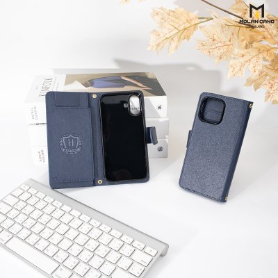 HANA Harvard Diary Case เคสฝาพับมีช่องใส่บัตร iPhone สำหรับไอโฟน 16/16+/16pro/16promax
