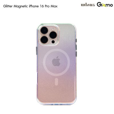 Wlons Glitter Magnetic Case เคสใสกลิตเตอร์ โฮโลแกรมไล่สี สำหรับไอโฟน 16/16+/16pro/16promax