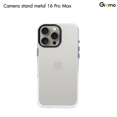 Gizmo Camera Stand Metal iPhone 16/16+/16pro/16Pro max เคสใส กรอบล้อมกล้องโลหะมีขาตั้ง กันรอยขีดข่วน กันกระแทก ซีรีย์ 16