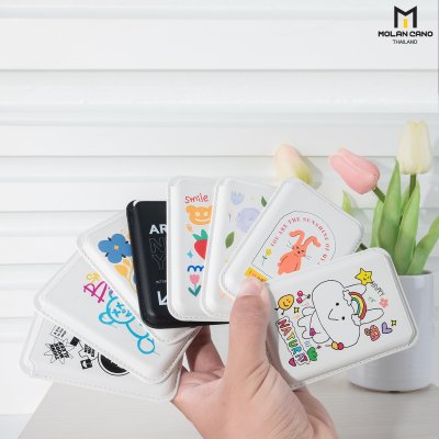 Hana Printing pocket card ช่องเก็บบัตร แบบแม่เหล็ก วัสดุหนัง มีลาย 8 ลาย